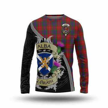 Fraser Tartan Family Crest Long Sleeve T-Shirt Lion Rampant Royal Thistle Shield Celtic Inspired Unisex - Tartan Vibes Clothing
