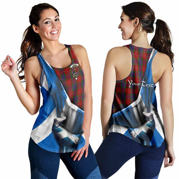 Fraser Tartan Women's Racerback Tanks with Family Crest Scotland Patriotic Style