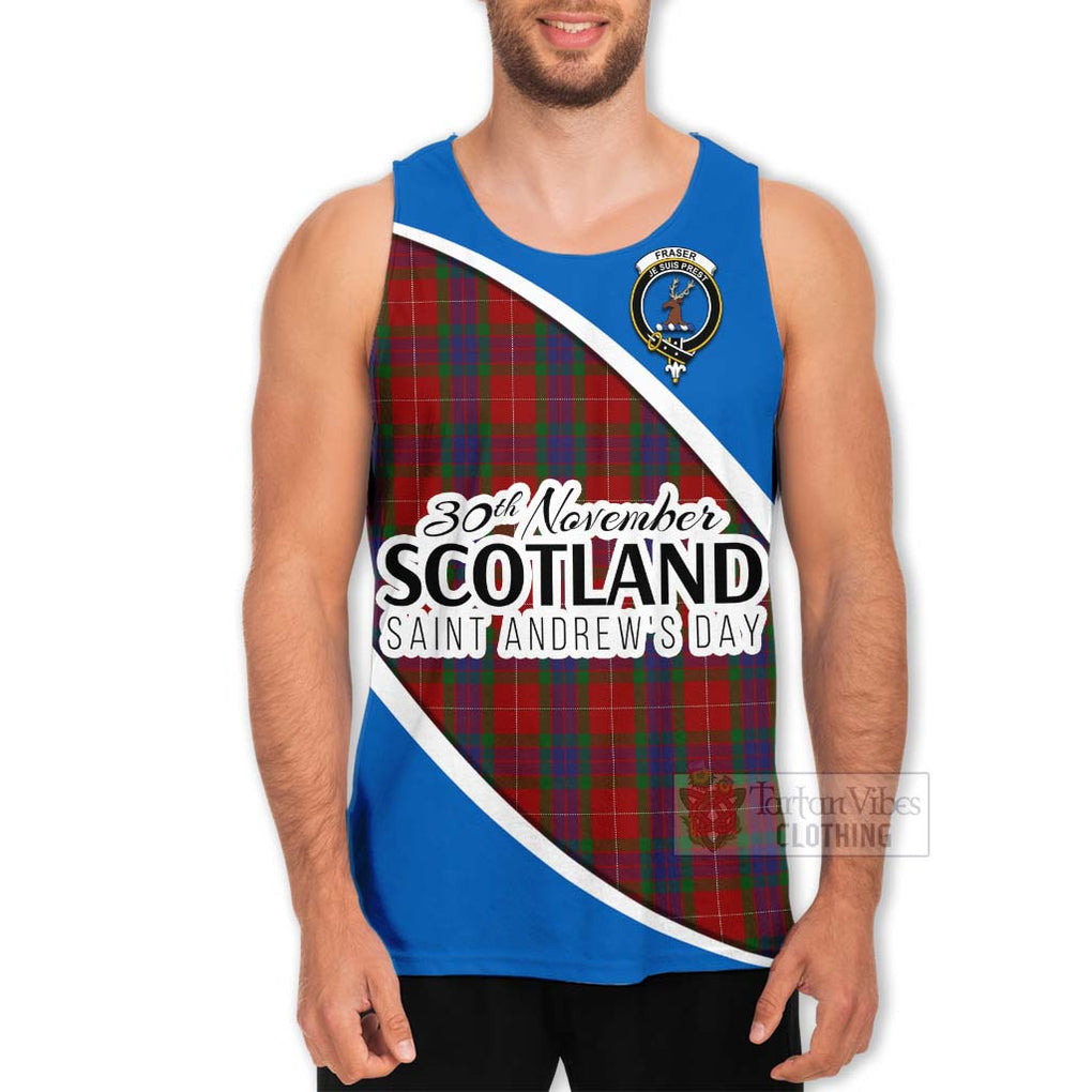 Tartan Vibes Clothing Fraser Family Crest Tartan Men's Tank Top Celebrate Saint Andrew's Day in Style