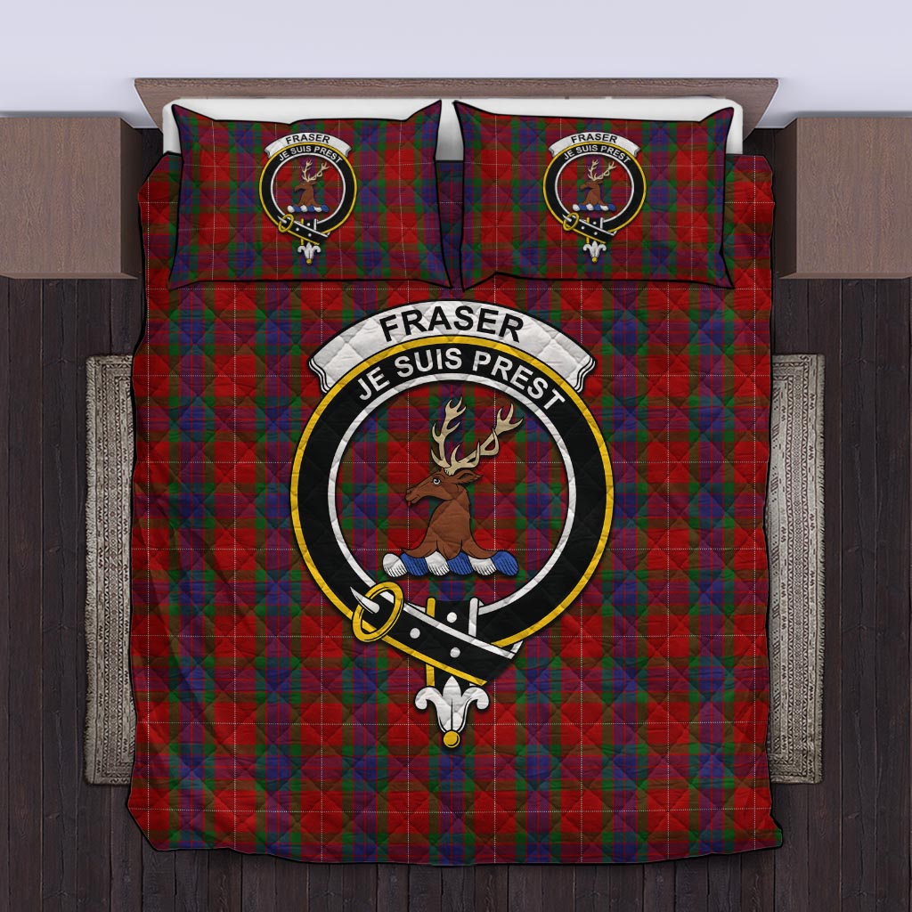 Fraser Tartan Quilt Bed Set with Family Crest Twin - Tartan Vibes Clothing