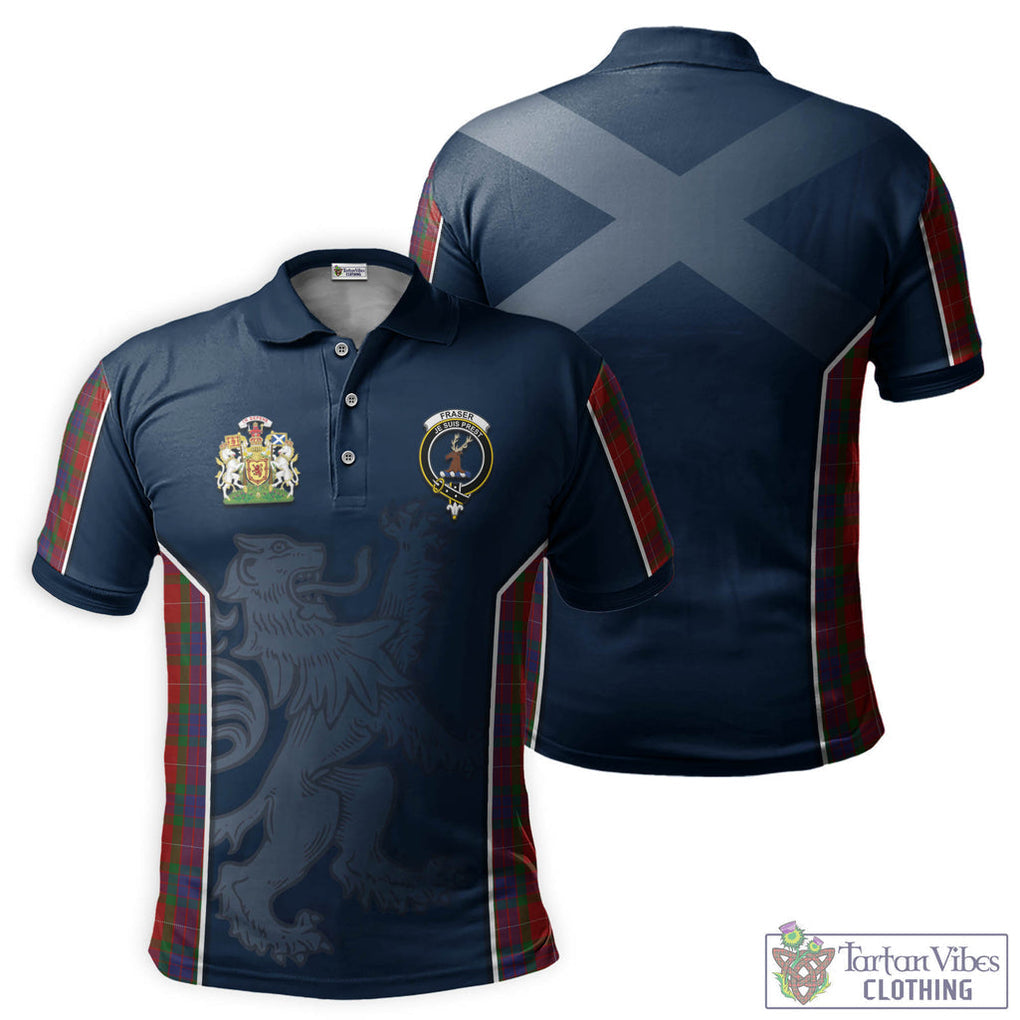 Tartan Vibes Clothing Fraser Tartan Men's Polo Shirt with Family Crest and Lion Rampant Vibes Sport Style