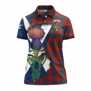 Fraser Tartan Family Crest Women's Polo Shirt Scottish Thistle Celtic Inspired Women - Tartan Vibes Clothing
