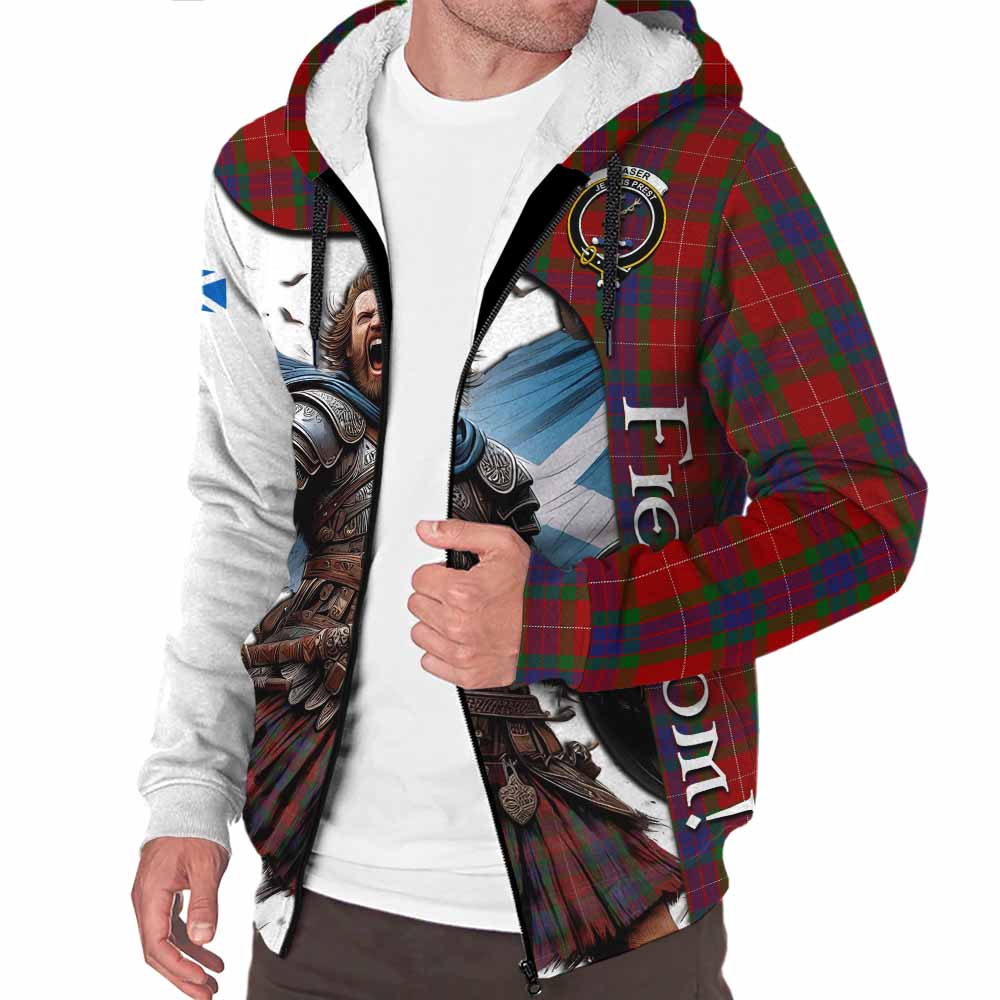 Tartan Vibes Clothing Fraser Crest Tartan Sherpa Hoodie Inspired by the Freedom of Scottish Warrior