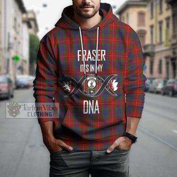 Fraser Tartan Hoodie with Family Crest DNA In Me Style