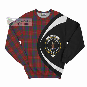 Fraser Tartan Sweatshirt with Family Crest Circle Style