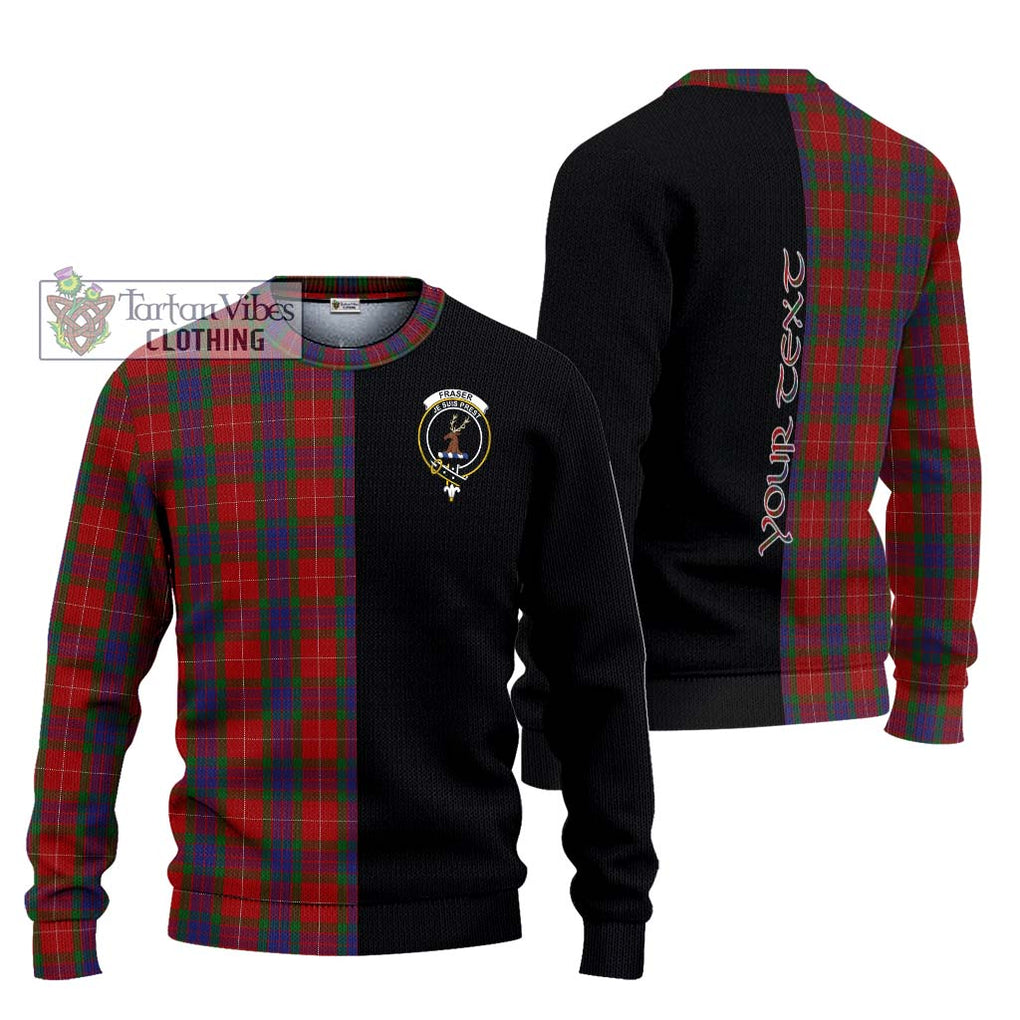 Fraser Tartan Knitted Sweater with Family Crest and Half Of Me Style Unisex - Tartanvibesclothing Shop