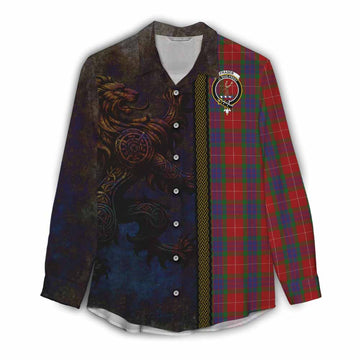 Fraser Tartan Family Crest Women's Casual Shirt Alba Gu Brath Be Brave Lion Ancient Style Female - Tartan Vibes Clothing