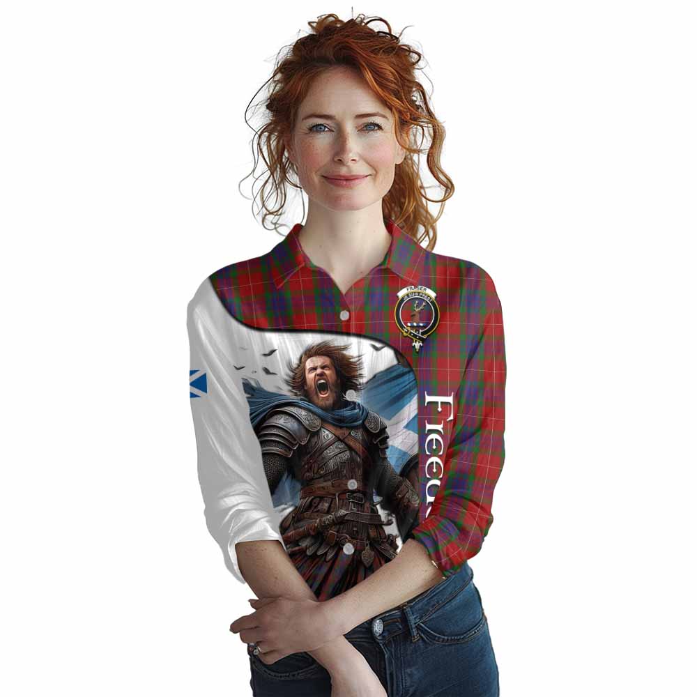 Tartan Vibes Clothing Fraser Crest Tartan Women's Casual Shirt Inspired by the Freedom of Scottish Warrior