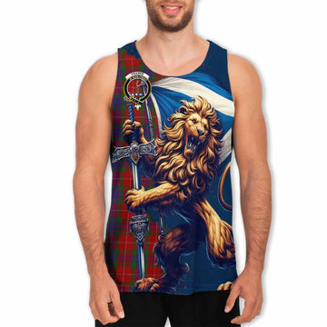 Fraser Tartan Family Crest Men's Tank Top with Scottish Majestic Lion