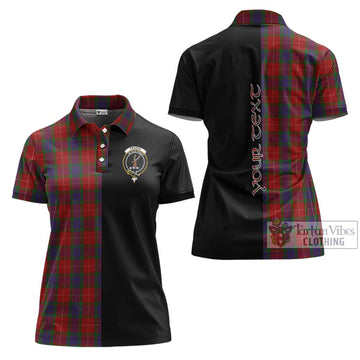 Fraser Tartan Women's Polo Shirt with Family Crest and Half Of Me Style