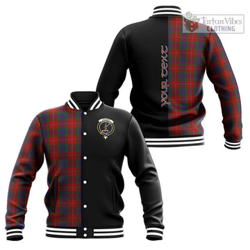 Fraser Tartan Baseball Jacket with Family Crest and Half Of Me Style