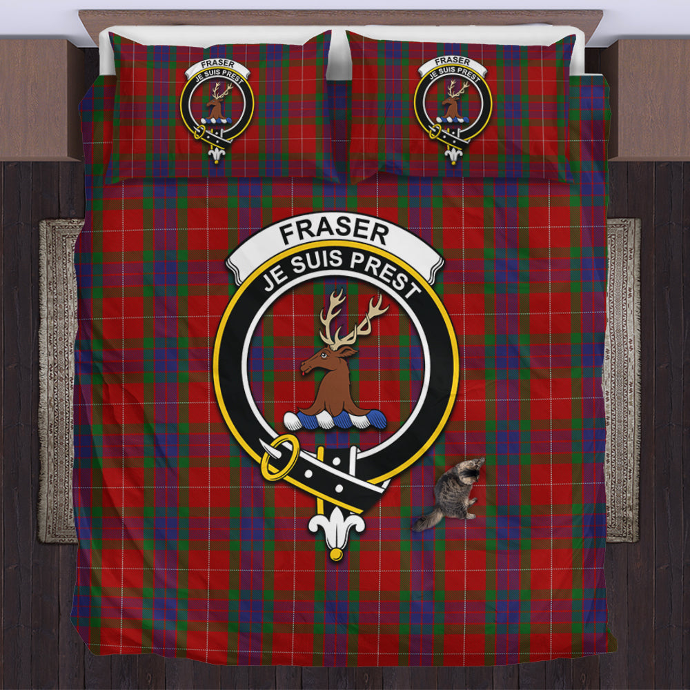 fraser-tartan-bedding-set-with-family-crest