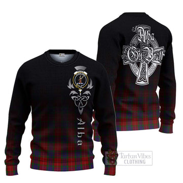 Fraser Tartan Ugly Sweater Featuring Alba Gu Brath Family Crest Celtic Inspired