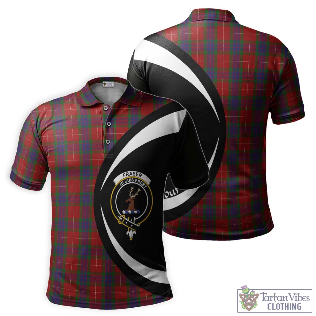 Fraser Tartan Men's Polo Shirt with Family Crest Circle Style Kid - Tartan Vibes Clothing