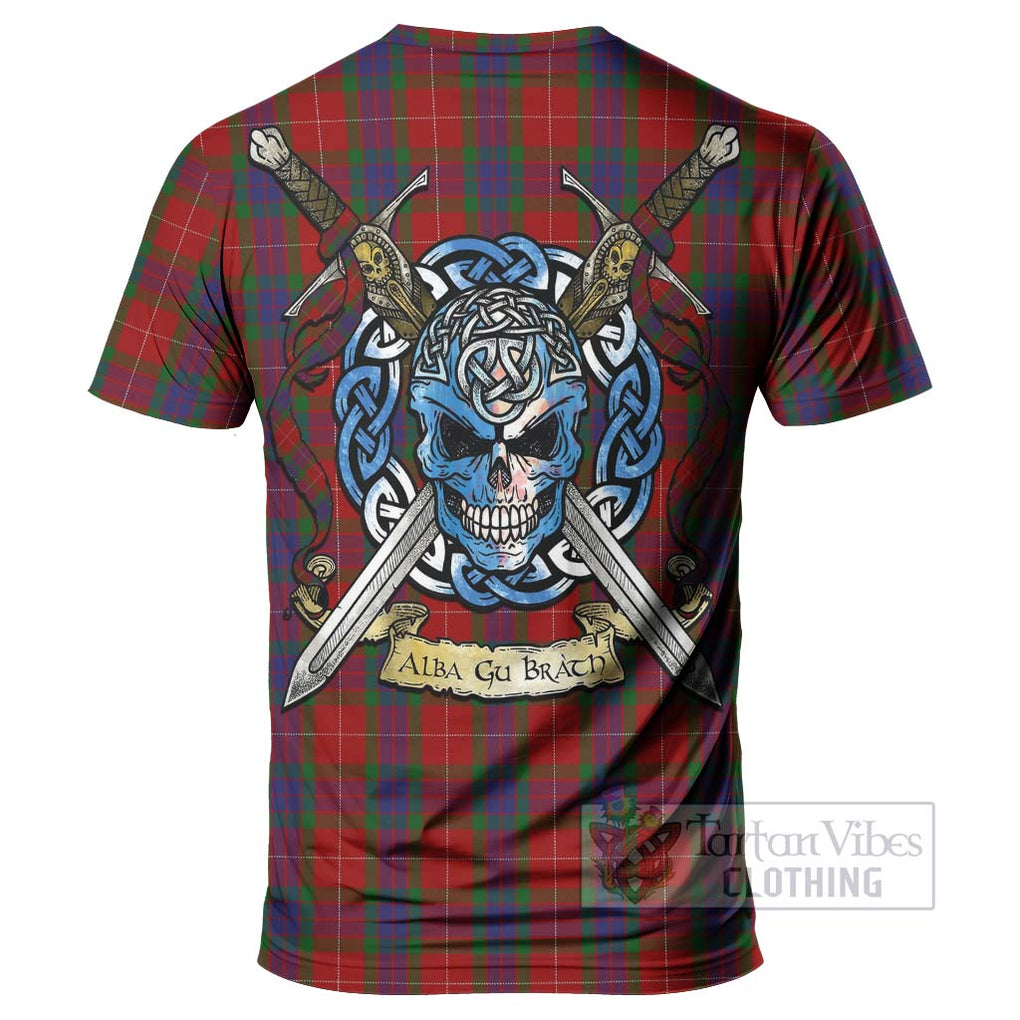 Fraser Tartan T-Shirt with Family Crest Celtic Skull Style - Tartan Vibes Clothing