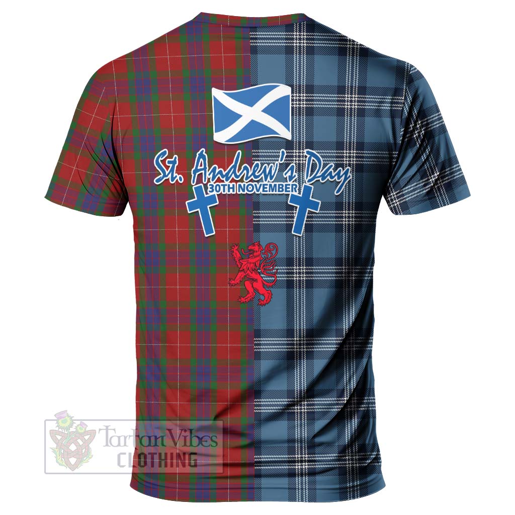 Tartan Vibes Clothing Fraser Tartan T-Shirt Happy St. Andrew's Day Half Tartan Style