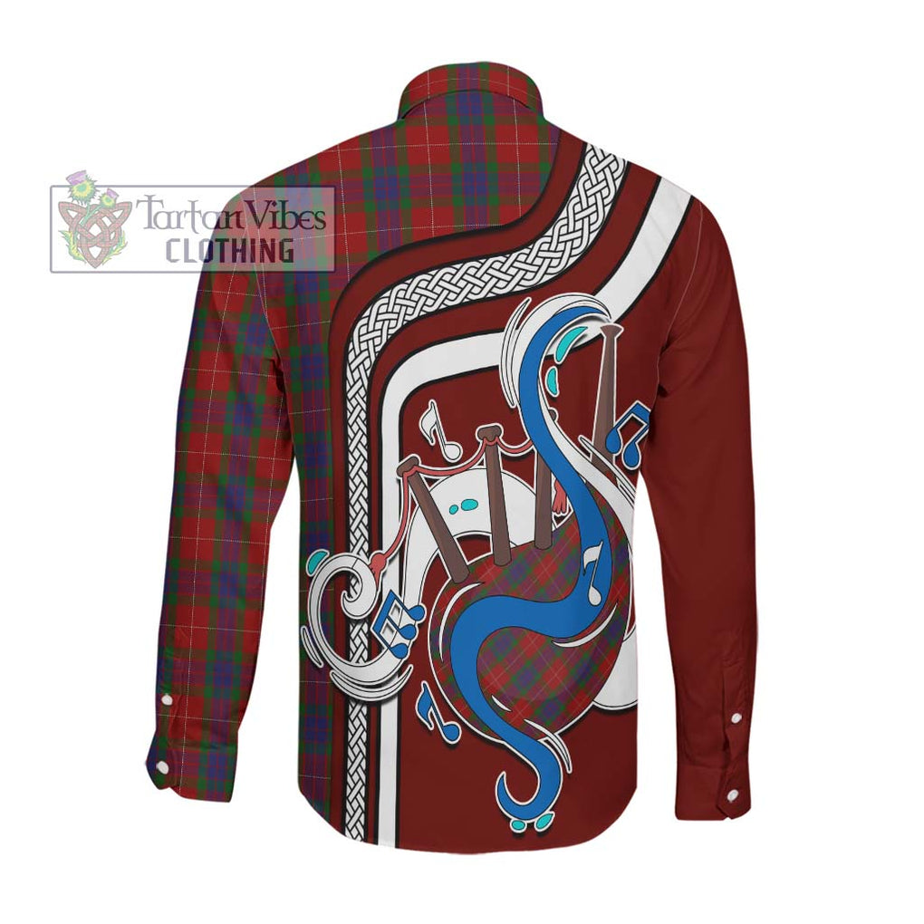 Fraser Tartan Long Sleeve Button Shirt with Epic Bagpipe Style Men's Shirt - Tartanvibesclothing Shop