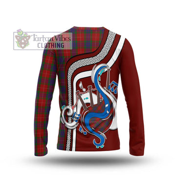 Fraser Tartan Long Sleeve T-Shirt with Epic Bagpipe Style