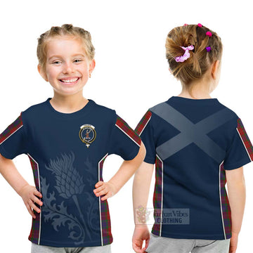 Fraser Tartan Kid T-Shirt with Family Crest and Scottish Thistle Vibes Sport Style