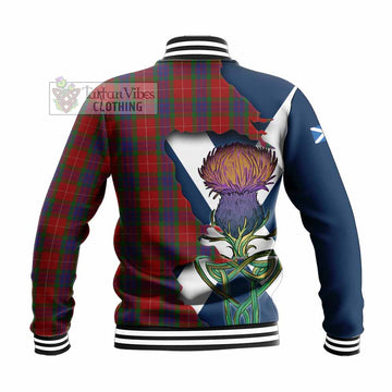 Fraser Tartan Family Crest Baseball Jacket Scottish Thistle Celtic Inspired - Tartan Vibes Clothing