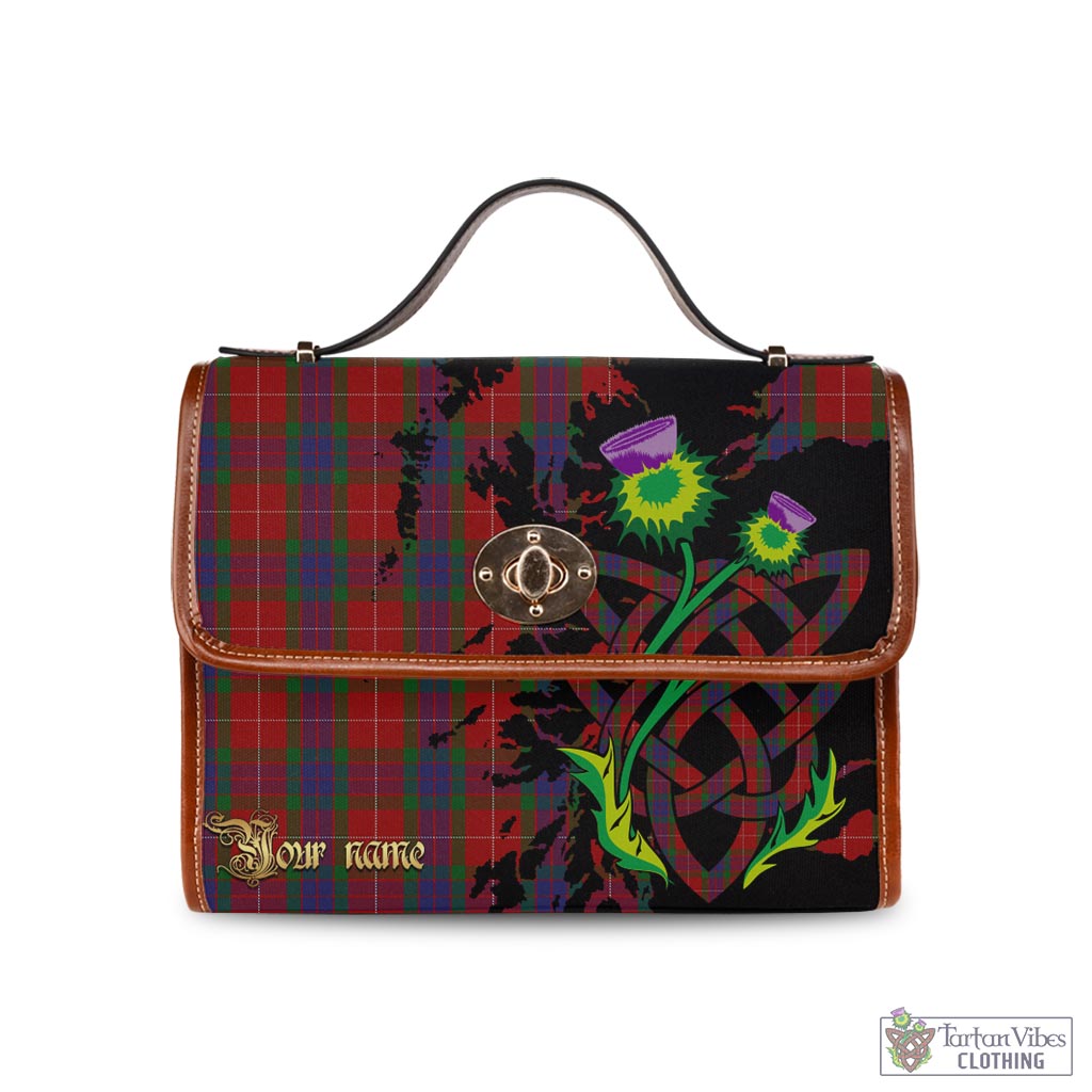 Tartan Vibes Clothing Fraser Tartan Waterproof Canvas Bag with Scotland Map and Thistle Celtic Accents