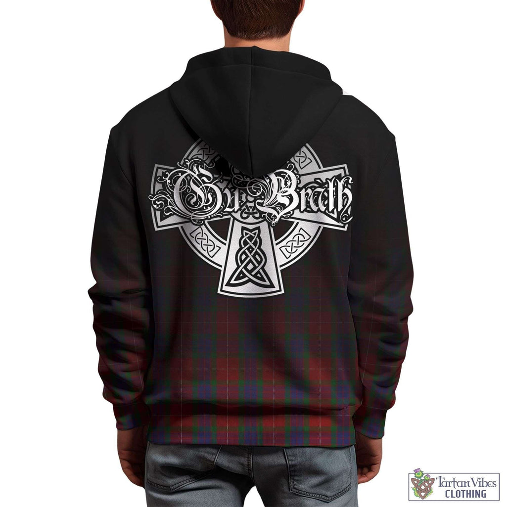 Tartan Vibes Clothing Fraser Tartan Hoodie Featuring Alba Gu Brath Family Crest Celtic Inspired