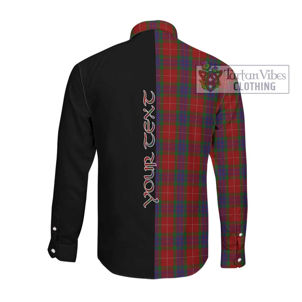 Fraser Tartan Long Sleeve Button Shirt with Family Crest and Half Of Me Style Men's Shirt - Tartanvibesclothing Shop