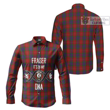 Fraser Tartan Long Sleeve Button Shirt with Family Crest DNA In Me Style