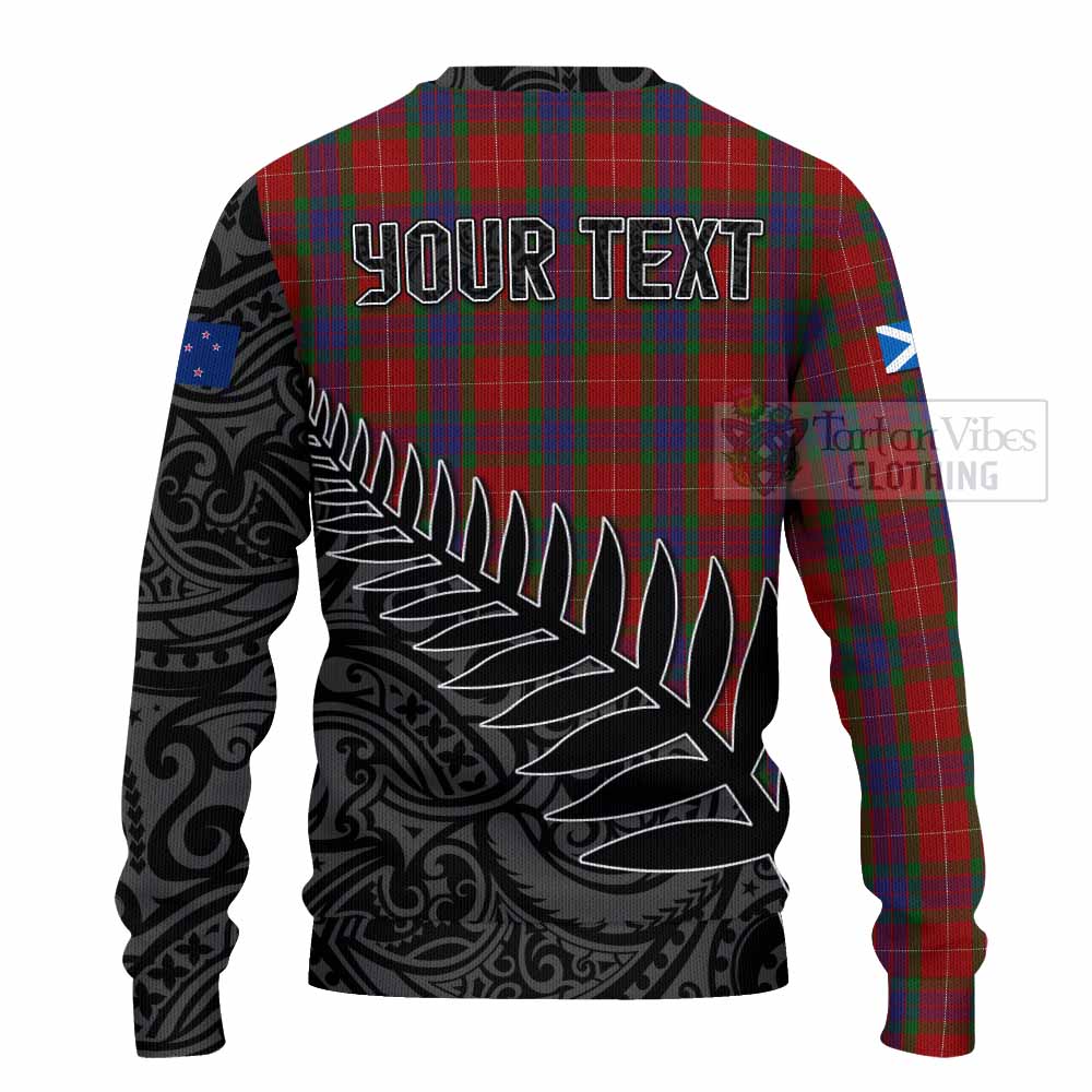 Tartan Vibes Clothing Fraser Crest Tartan Knitted Sweater with New Zealand Silver Fern Half Style