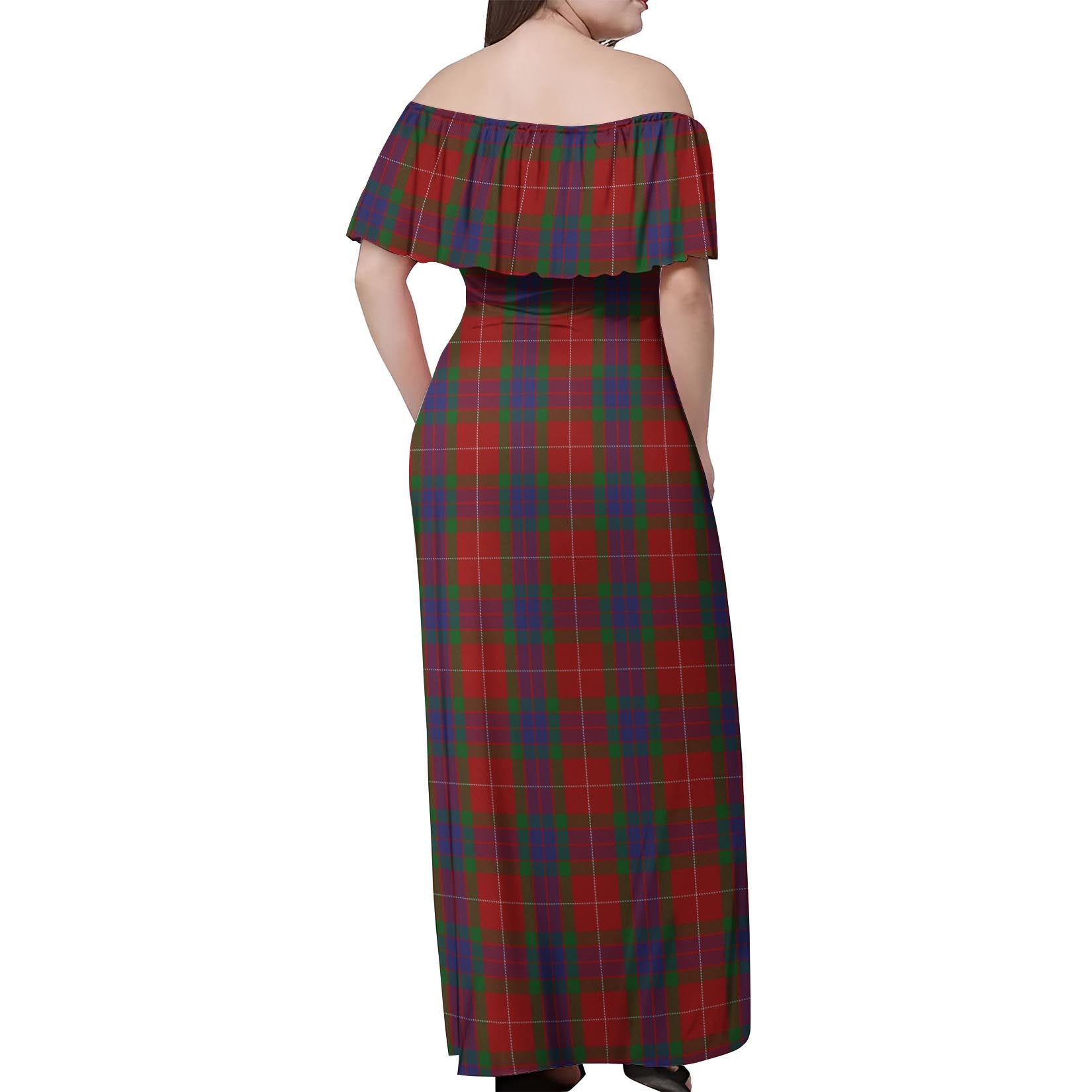 Fraser Tartan Off Shoulder Long Dress - Tartanvibesclothing