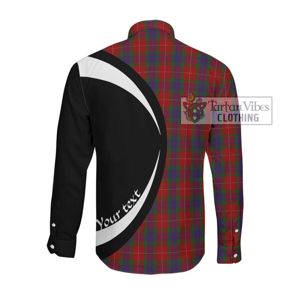 Fraser Tartan Long Sleeve Button Up with Family Crest Circle Style Men's Shirt - Tartan Vibes Clothing