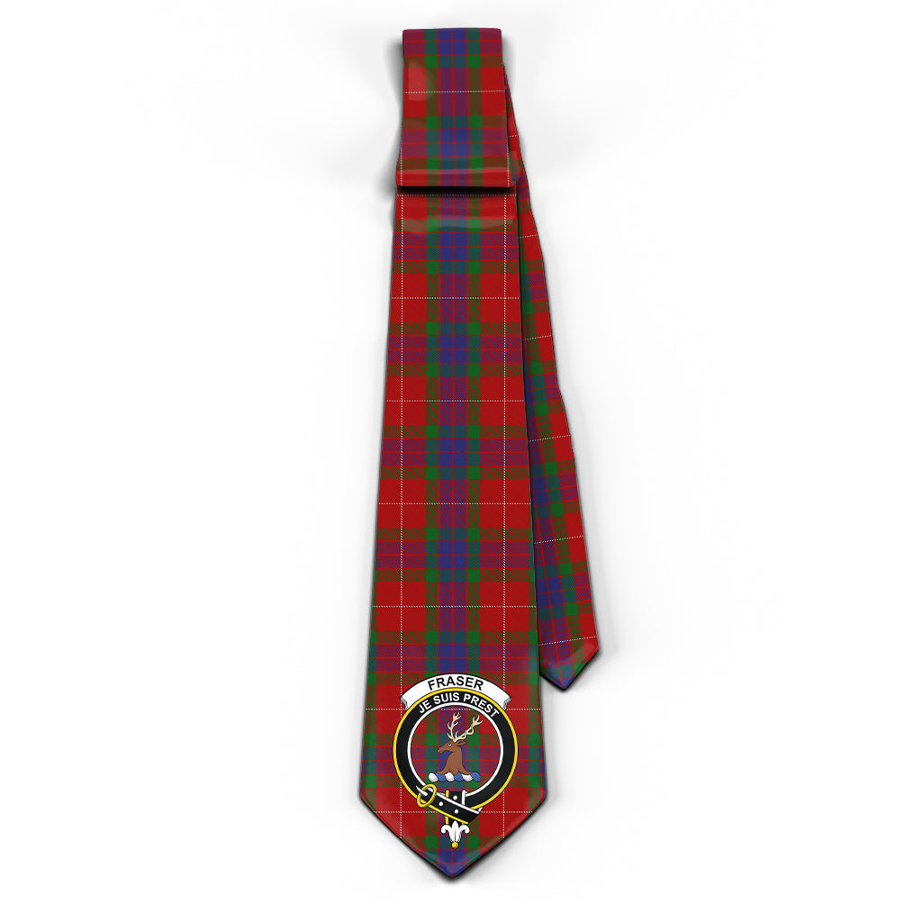 Fraser Tartan Classic Necktie with Family Crest - Tartan Vibes Clothing