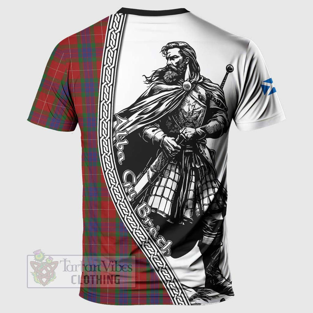 Tartan Vibes Clothing Fraser Tartan Clan Crest T-Shirt with Highlander Warrior Celtic Style