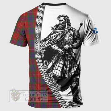 Fraser Tartan Clan Crest T-Shirt with Highlander Warrior Celtic Style