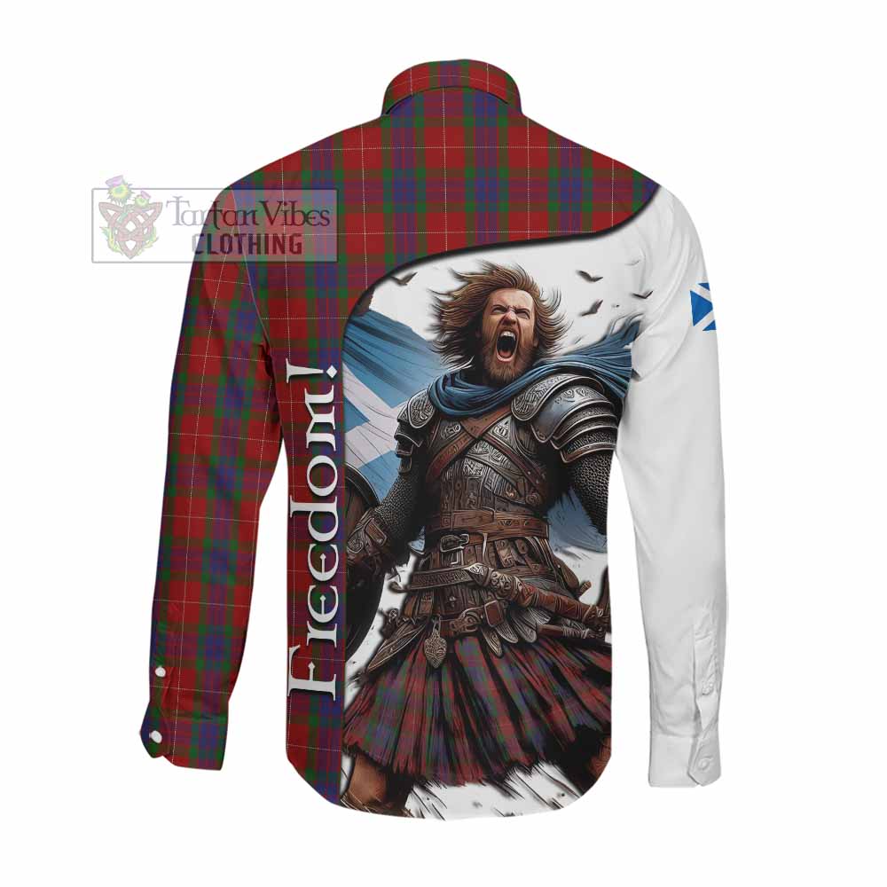 Tartan Vibes Clothing Fraser Crest Tartan Long Sleeve Button Shirt Inspired by the Freedom of Scottish Warrior