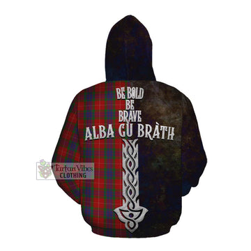 Fraser Tartan Family Crest Cotton Hoodie Alba Gu Brath Be Brave Lion Ancient Style Pullover Hoodie - Tartan Vibes Clothing