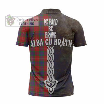 Fraser Tartan Family Crest Zipper Polo Shirt Alba Gu Brath Be Brave Lion Ancient Style - Tartan Vibes Clothing