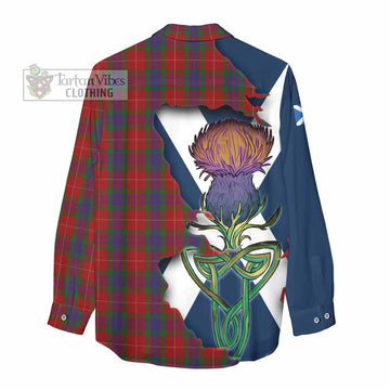 Fraser Tartan Family Crest Women's Casual Shirt Scottish Thistle Celtic Inspired - Tartan Vibes Clothing