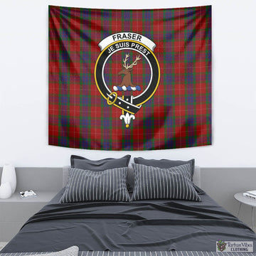 Fraser Tartan Tapestry Wall Hanging and Home Decor for Room with Family Crest