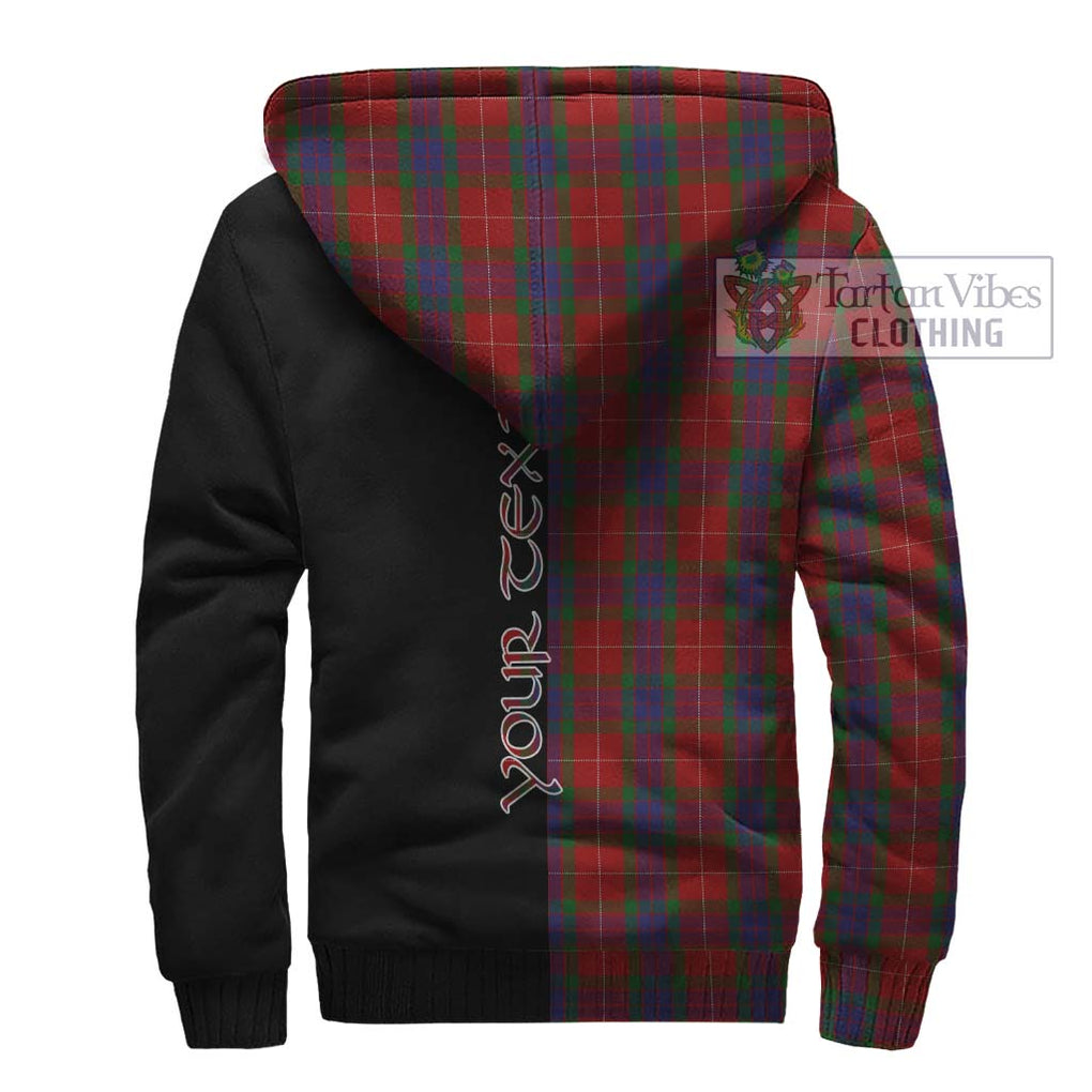 Fraser Tartan Sherpa Hoodie with Family Crest and Half Of Me Style - Tartanvibesclothing Shop