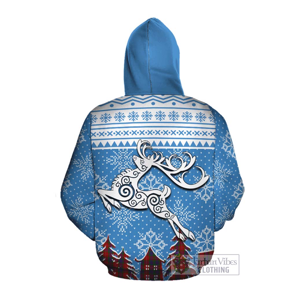 Tartan Vibes Clothing Fraser Clan Christmas Cotton Hoodie Celtic Reindeer Style