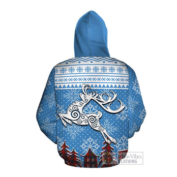 Fraser Clan Christmas Cotton Hoodie Celtic Reindeer Style