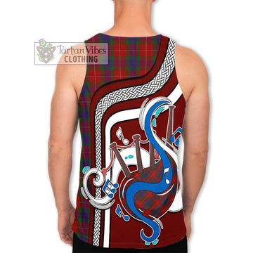 Fraser Tartan Men's Tank Top with Epic Bagpipe Style