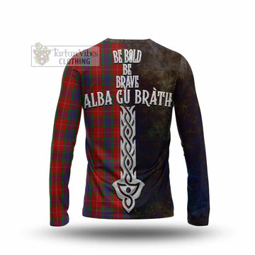 Fraser Tartan Family Crest Long Sleeve T-Shirt Alba Gu Brath Be Brave Lion Ancient Style - Tartan Vibes Clothing