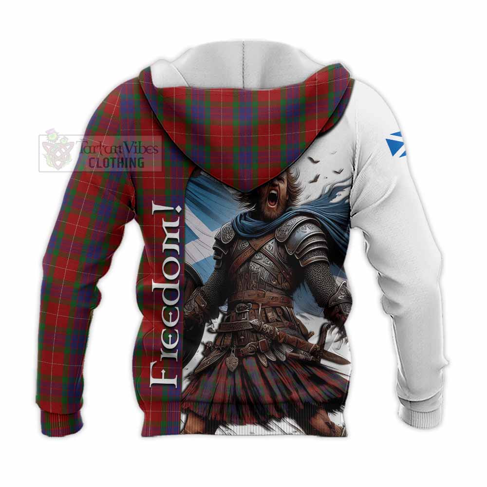 Tartan Vibes Clothing Fraser Crest Tartan Knitted Hoodie Inspired by the Freedom of Scottish Warrior