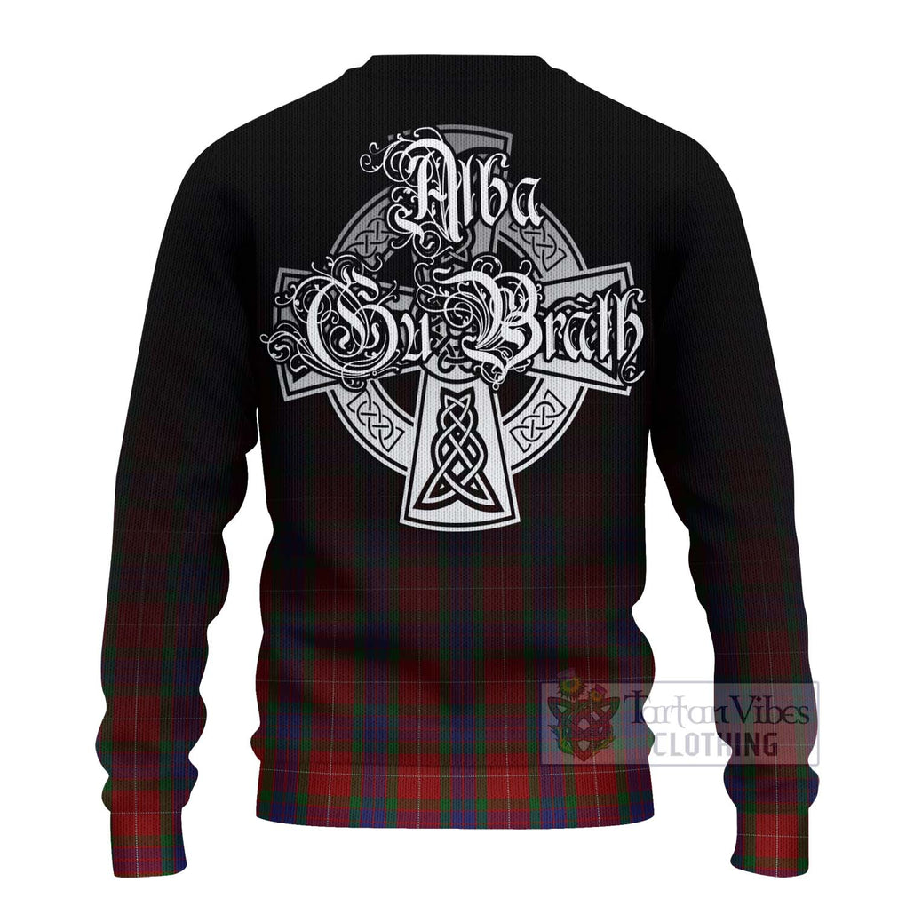 Tartan Vibes Clothing Fraser Tartan Knitted Sweater Featuring Alba Gu Brath Family Crest Celtic Inspired