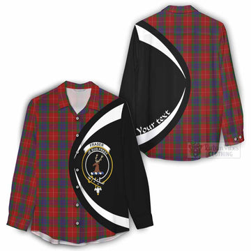 Fraser Tartan Women's Casual Shirt with Family Crest Circle Style - Tartan Vibes Clothing