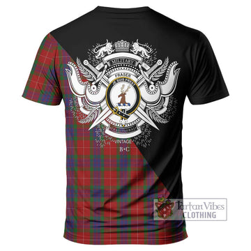 Fraser Tartan T-Shirt with Family Crest and Military Logo Style