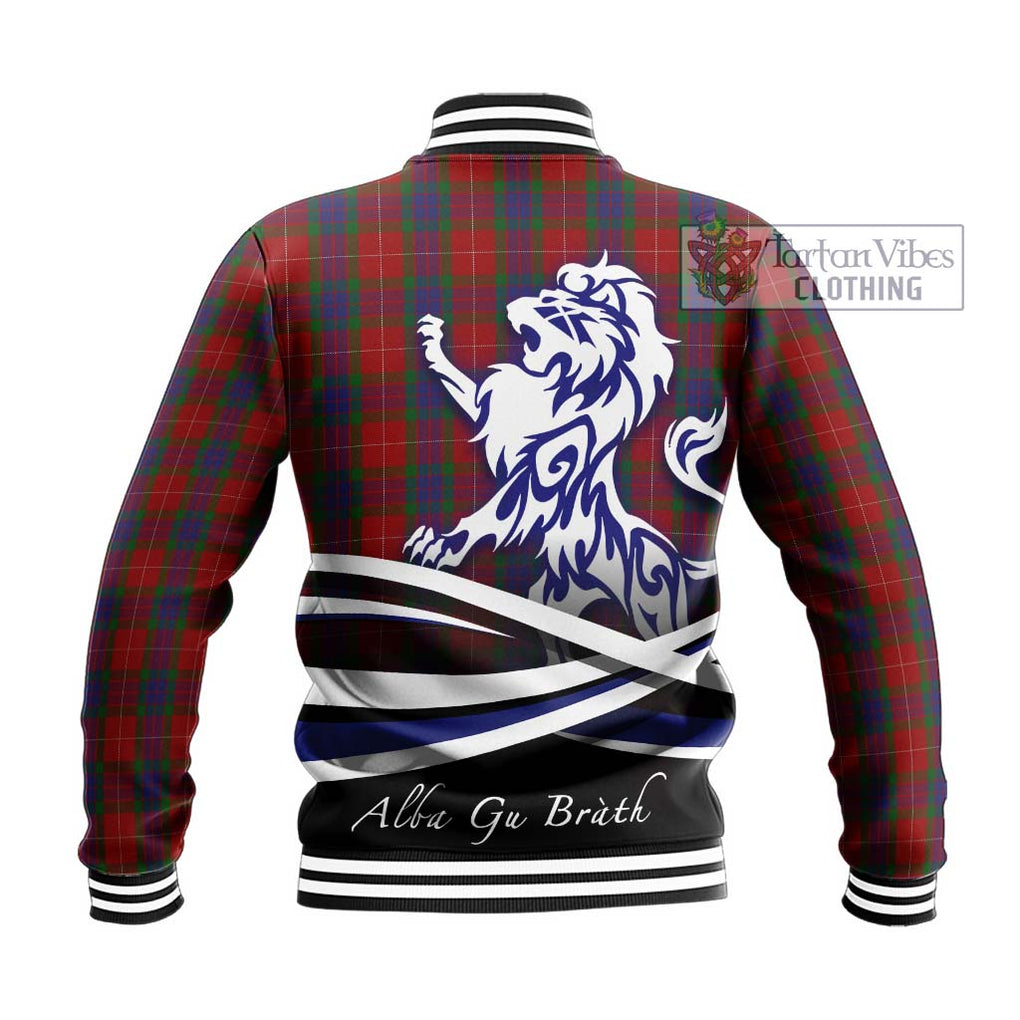 Fraser Tartan Baseball Jacket with Alba Gu Brath Regal Lion Emblem - Tartan Vibes Clothing