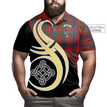 Fraser Tartan Polo Shirt with Family Crest and Celtic Symbol Style